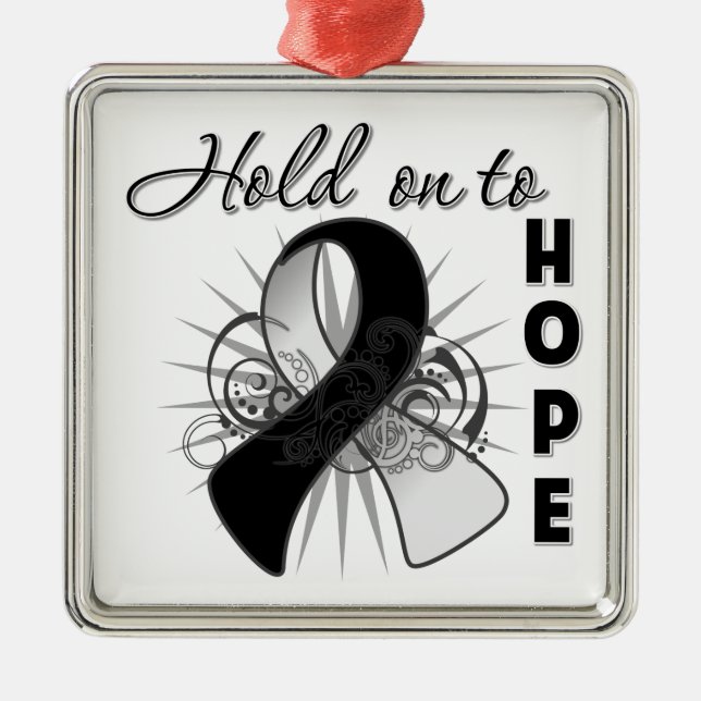 Hold On To Hope - Carcinoid Cancer Metal Tree Decoration (Front)