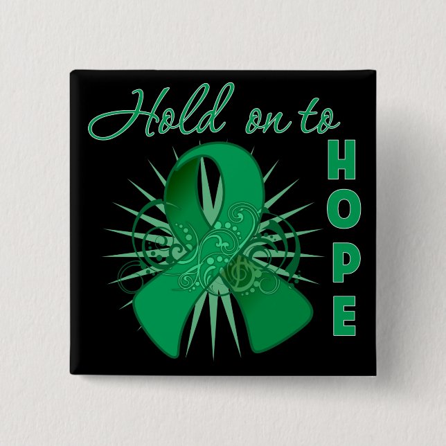 Hold On To Hope - Liver Cancer 15 Cm Square Badge (Front)