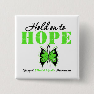 Hold on to Hope Mental Health Awareness 15 Cm Square Badge