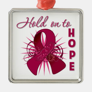 Hold On To Hope - Multiple Myeloma Metal Ornament