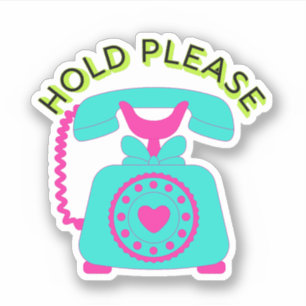 Hold Please, Aesthetic Trendy  telephone retro