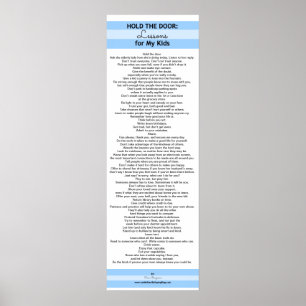 Hold the Door: Lessons for My Kids POSTER