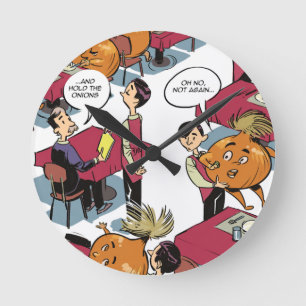 Hold The Onions Please Funny Foodies Round Clock