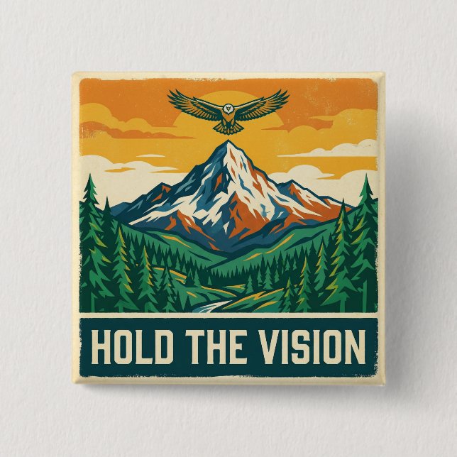 Hold The Vision 15 Cm Square Badge (Front)