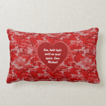 Hold Tight Red Camo Valentine Pillow -Customisable