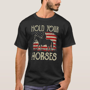 Hold Your Horses Vintage Western Rodeo Country Usa T-Shirt