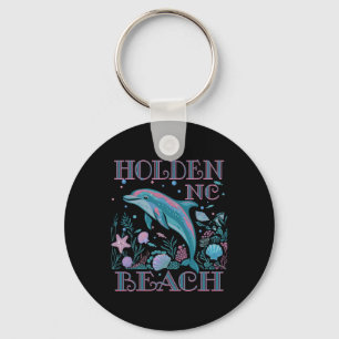 Holden Beach Nc Dolphin Lover Colorful Beach Souve Key Ring