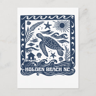 Holden Beach NC Sea Turtle Art Postcard