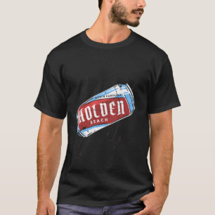 Holden Beach NC Summertime Pier Fishing Beer Can L T-Shirt