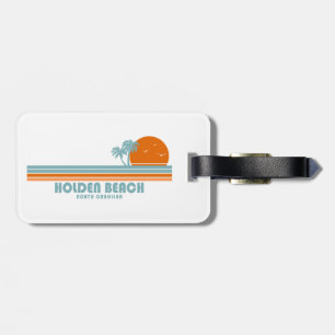 Holden Beach North Carolina Sun Palm Trees Luggage Tag