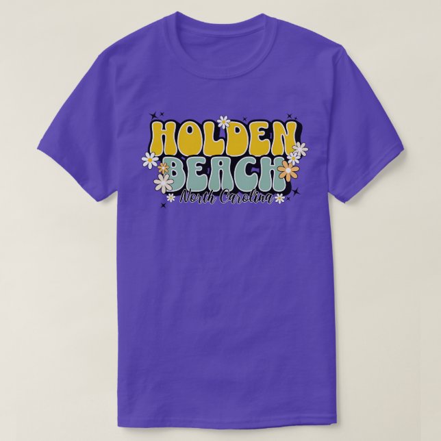 Holden Beach North olina Sparkle and Flowers  1 T-Shirt (Design Front)