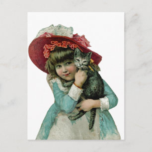 Holding a Christmas Kitten Holiday Postcard