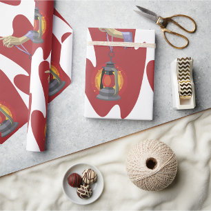 Holding A Lantern Wrapping Paper