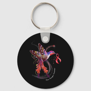 Holding Burgundy Ribbon Brain Aneurysm Awareness Key Ring