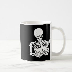 Holding Cat Funny Halloween Skull Sphynx Cat Coffee Mug