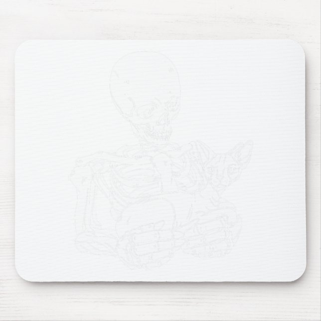 Holding Cat Funny Halloween Skull Sphynx Cat  Mouse Pad (Front)