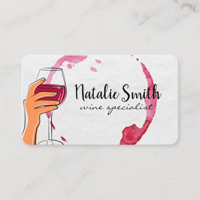 Holding Glass of Wine | A Toast | Cheers Business Card (Front)