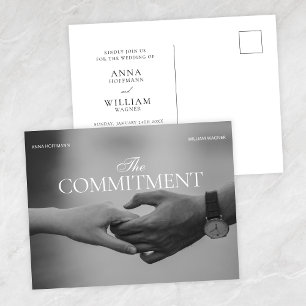 Holding hand commitment photo romance wedding postcard