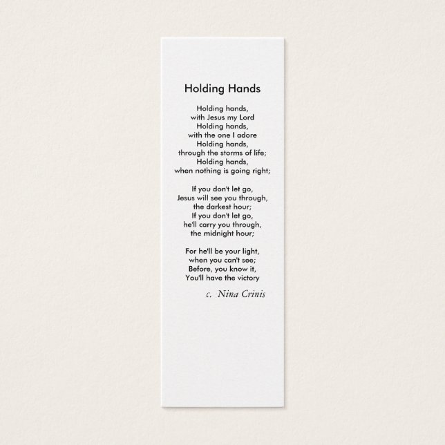 Holding Hands, (Front)