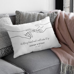 Holding Hands Couple Quote Decorative Cushion