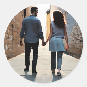 Holding Hands   Falling in Love Classic Round Sticker