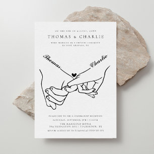 Holding Hands Minimal Casual Elopement Wedding Invitation