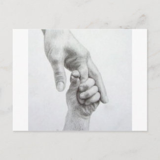 Holding hands postcard
