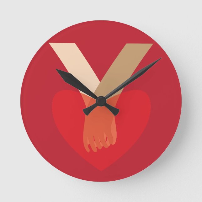 Holding Hands Round Clock (Front)