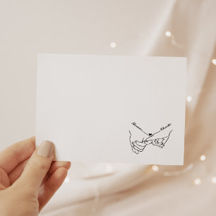Holding Hands Simple Minimal Wedding Card