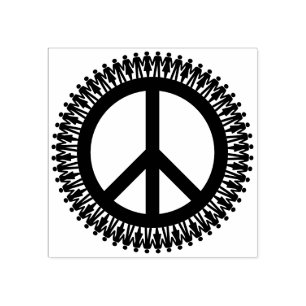 Holding hands world peace rubber stamp