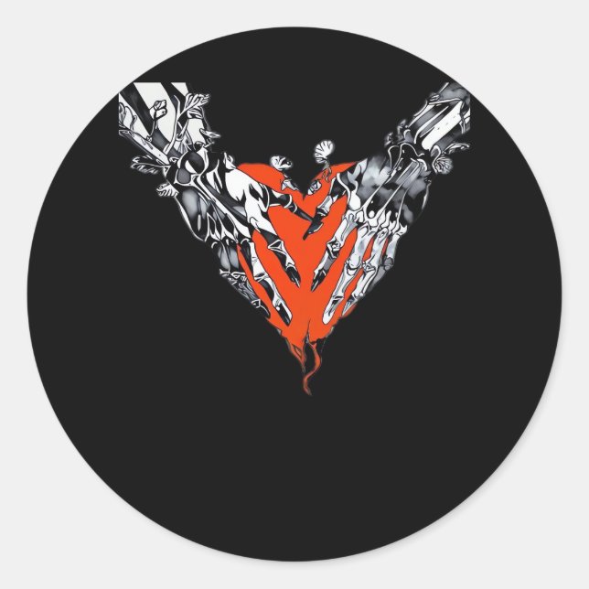 Holding Heart Classic Round Sticker (Front)