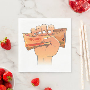 Holding Money Napkin