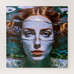 "Holding My Breath" - Women In Water Jigsaw Puzzle