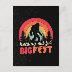 Holding Out For Bigfoot Retro Valentine's Day Gift Postcard
