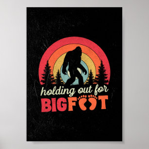 Holding Out For Bigfoot Retro Valentine's Day Gift Poster