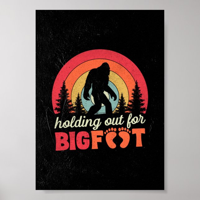Holding Out For Bigfoot Retro Valentine's Day Gift Poster (Front)