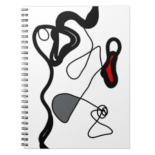 Holding Pattern: Abstract Black, White, Grey & Red Notebook