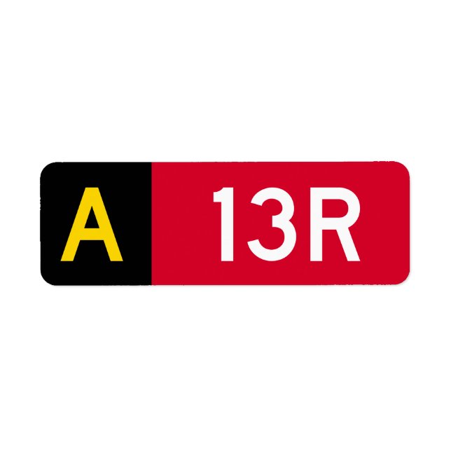 Holding Point Sign A13R Return Address Label (Front)