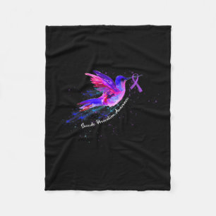 Holding Purple Ribbon Fibromyalgia Awareness 5 Fleece Blanket