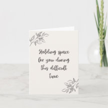 Holding space during difficult time, cream colour