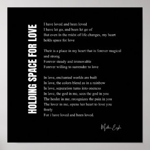 Holding space for love poem wall art poster decor