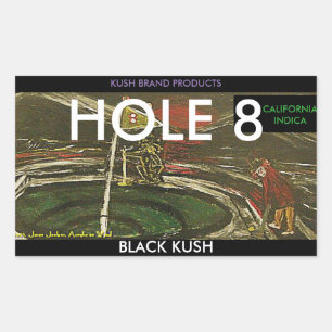 HOLE 8 BLACK KUSH RECTANGULAR STICKER