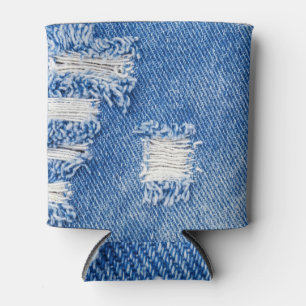 Hole, denim jeans, ripped texture can cooler