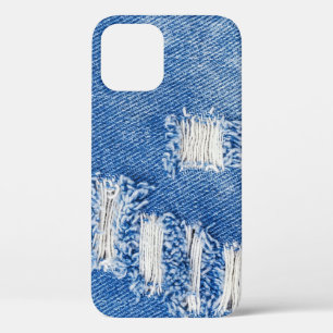 Hole, denim jeans, ripped texture iPhone 12 case