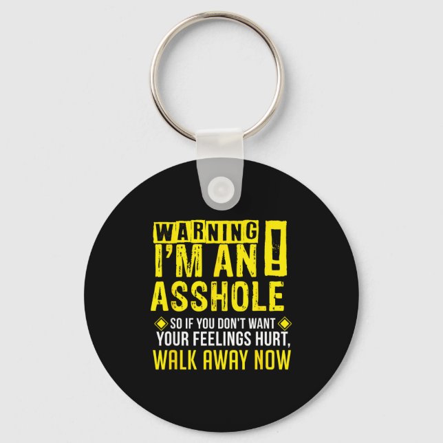 Hole Holes Warning Profanity Fun Gag Gift  Key Ring (Front)