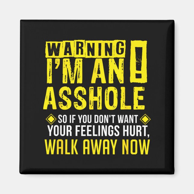 Hole Holes Warning Profanity Fun Gag Gift  Magnet (Front)