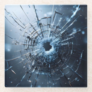 hole in glass, cracks glass coaster