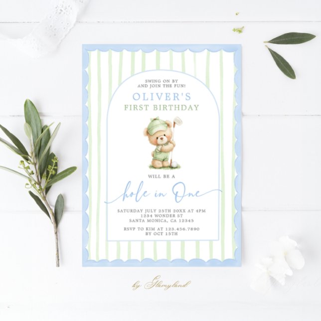 Hole in One 1st Birthday Invitation (Creator Uploaded)