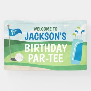 Hole in One Birthday Banner, Golf Happy Birthday Banner
