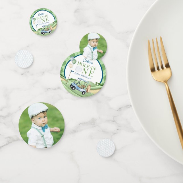 Hole In One Boy Golf First Birthday Par-Tee Confetti (Group)